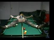 my wife on billard