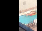 teen couple caught fucking in pool - voyeur sex hidden cam
