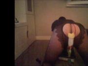 ass stretching with toilet brush