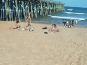 Candid beach three thongs two teens and Milf