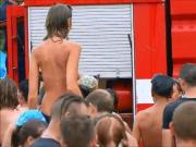 Topless Girls at Open Air Disco