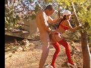 Hot french whore being fucked in the bush