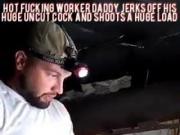 Worker Daddy with huge cock jacks off