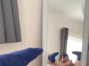 Mirror selfie wanking arse legs socks
