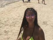 Hot babe poutanaki slut anna whore at the beach