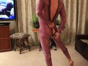 Lilac women latex Catsuit