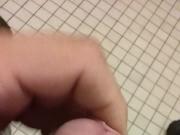 cumming in public restroom
