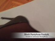 Footjob in Black Pantyhose
