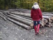 Rain Boots in Woods