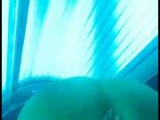 Wife sunbed fingering masturbation