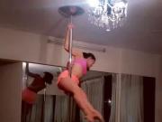 Sex appeal as she pole dances like a pro