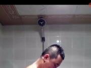 Sexy young bear wanking in bath