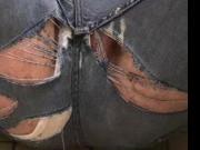 Pee in tight jeans