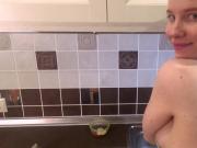 Wife Distracted Cooking Salad for Masturbate Pussy