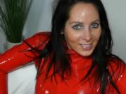 Blowjob in Red latex