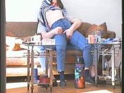 Handsome Lady takes the whole Load down the Throat