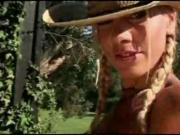 Cowgirl with pigtails strips for us