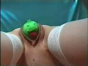 gratification toy foot in big pussy