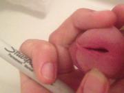 More sounding my cock with a Sharpie pen