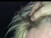 shy blonde girl sucking