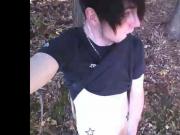 Hot emo boy solo at outdoor