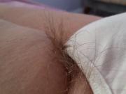 long pubic hair hanging from wifes pantys, feet