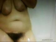 Hairy sis in the shower! Amateur hidden cam!