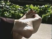 feet relaxing outdoors