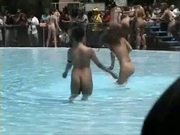 open air nudeshow - nudie girls at the Pool