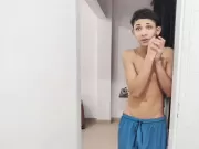 Stepson Masturbates Watching His Stepmother Being Fucked by His Stepfather in the Bathroom