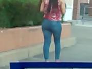 Candid sweet ass outside of car.