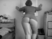 Dani Tutti bounces in sweater and maybe thong - jump