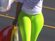 Thickie in Lime Green Tight Pants