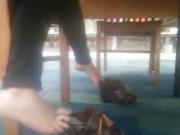 Candid Blonde Girl with Small Cute Feet