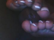 Tianna's French pedicure footjob