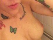 Tattooed beauty showers