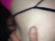 Sissy wanks her cocklet whilst being fucked