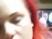 Redhead sucks a fatty