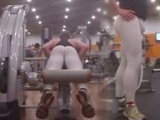 Working out in white spandex