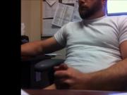 Horny Bear at the Office Jerk Off & Cum