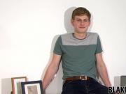 British amateur twink stips after an interview and jerks off