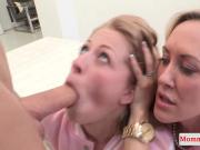 Stepmom Brandi Love licking ass during ffm