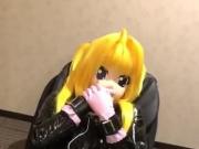 cuffed latex kigurumi vibrating