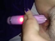 Scottish hairy pussy using vibrator