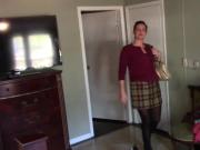 Daughter strips for father after work