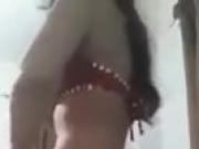 sexy girl dancing with a bra