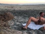 Hot Guy Jerking Off At The Beach