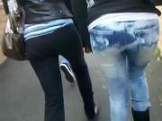 Hot candid voyeur teen in tight jeans