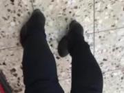 Slut albanian milf in Shiny black jeans