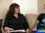 Chubby lady professor Ginger has sex with a student